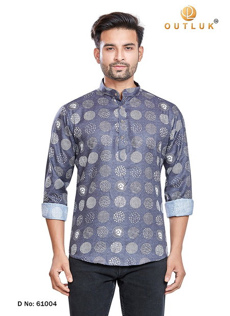 Gray Colour Outluk Vol 61 New Designer Party Wear Latest Kurta Mens Collection 61004